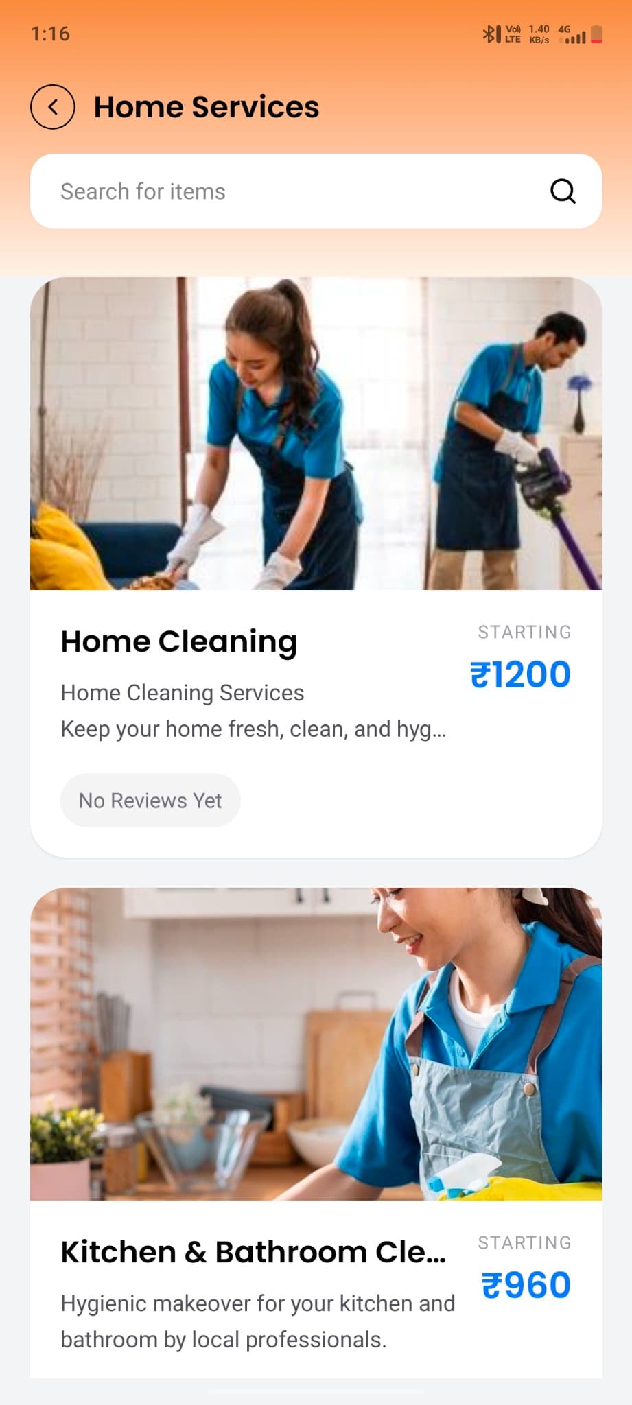 Just Orders home services listings